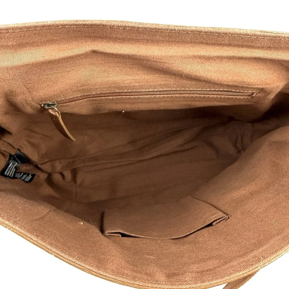 Rocha John Rocha Waxy Despatch Messenger Bag Brown Leather Crossbody Unisex